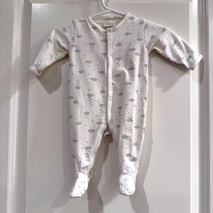 FIRSTS White and Gray Cloud Print Baby NB Newborn Onesie  Bodysuit Cotton